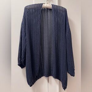 NWOT Grade & Gather Navy Open-Knit Cardigan